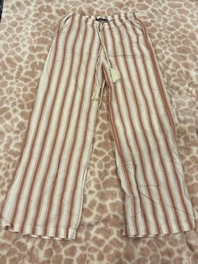 Women's Striped Straight-Leg Lounge Pants - Cream & Rust